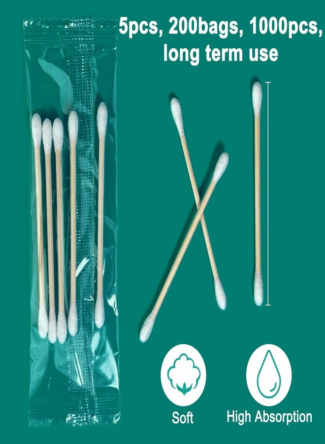 Eyxformula 1000 Count Individually Wrapped Cotton Swabs (200 Bags/5-count-pack) - Bulk Sterile Bamboo Sticks Travel Size Swabs for Ear Cleaning, Hygiene Care, First Aid & Makeup - Image 2